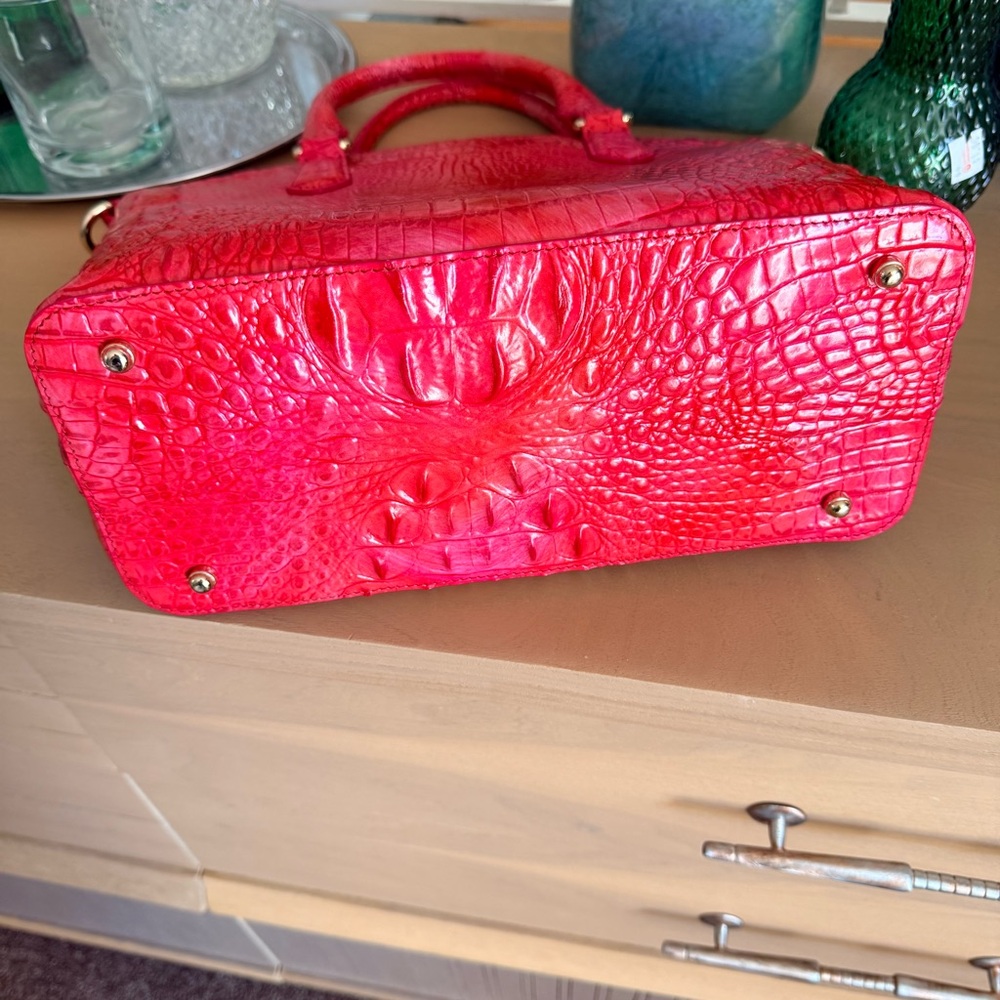 Brahmin Punchy Coral Melbourne Croc Duxbury Satchel - Picture 4 of 15